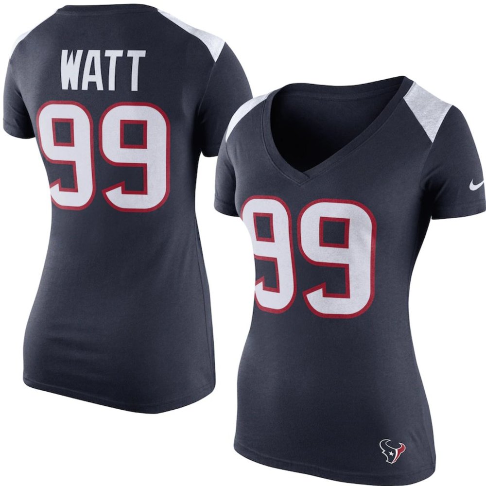 Women's Nike Houston Texans JJ Watt V-Neck Shirt Large NEW